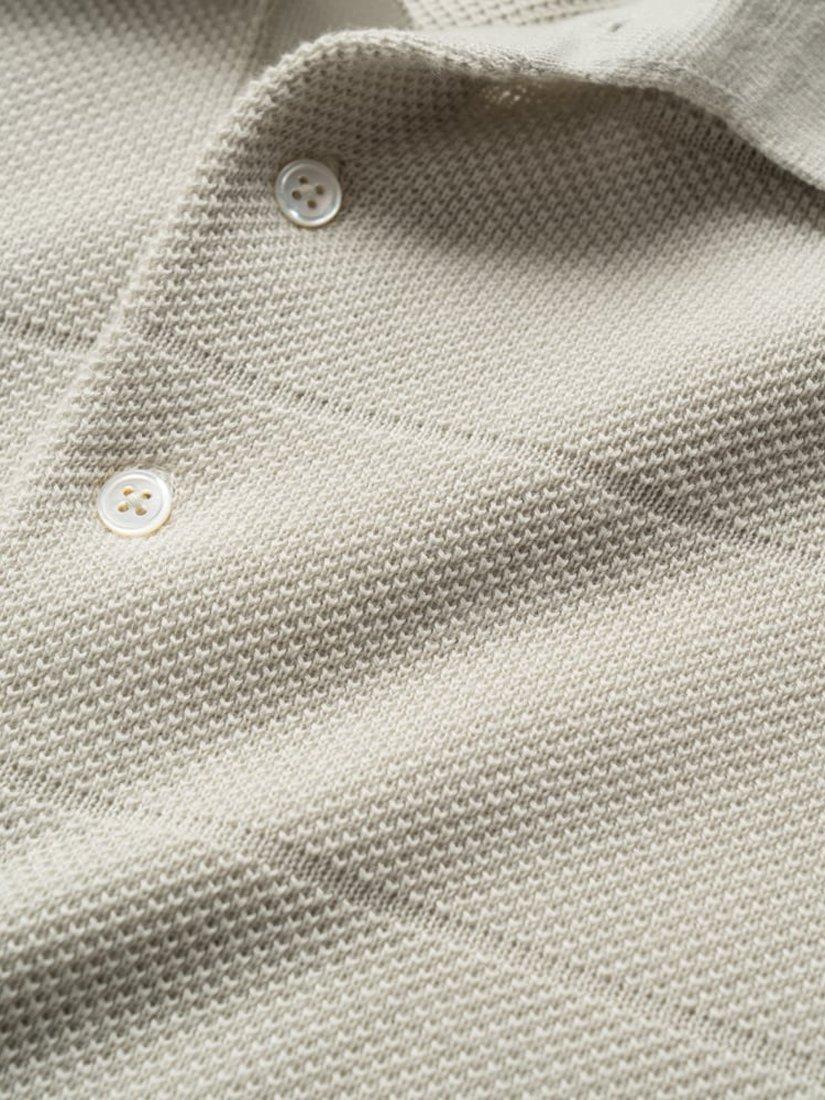 Product image 5 of 5, which shows Rodd & Gunn Masons Flat Cotton Knitted Cotton Short Sleeve Polo Shirt, Stone, XS