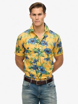 Superdry Hawaiian Printed Shirt, Hawaiian Yellow