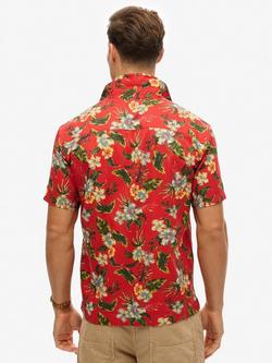 Superdry Hawaiian Printed Shirt - view 2, Botanical Red