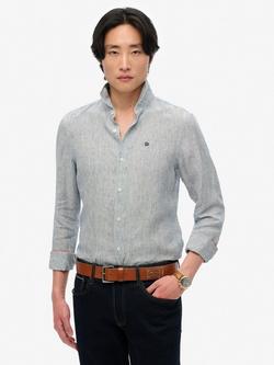 Superdry Linen Short Sleeve Shirt, Navy