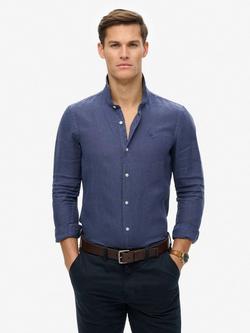 Superdry Regular Fit Linen Shirt, Mariner Navy