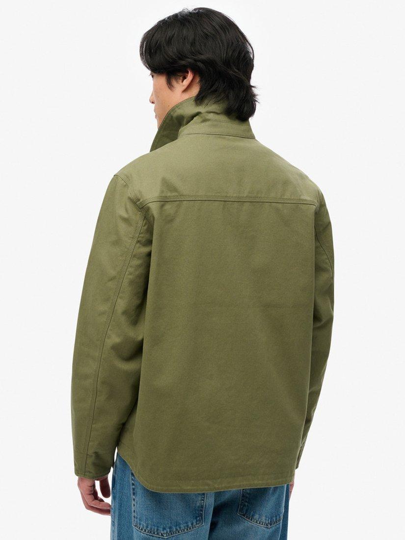 Product image 2 of 6, which shows Superdry Cord Collar Ranch Jacket, Dusty Olive Green, S