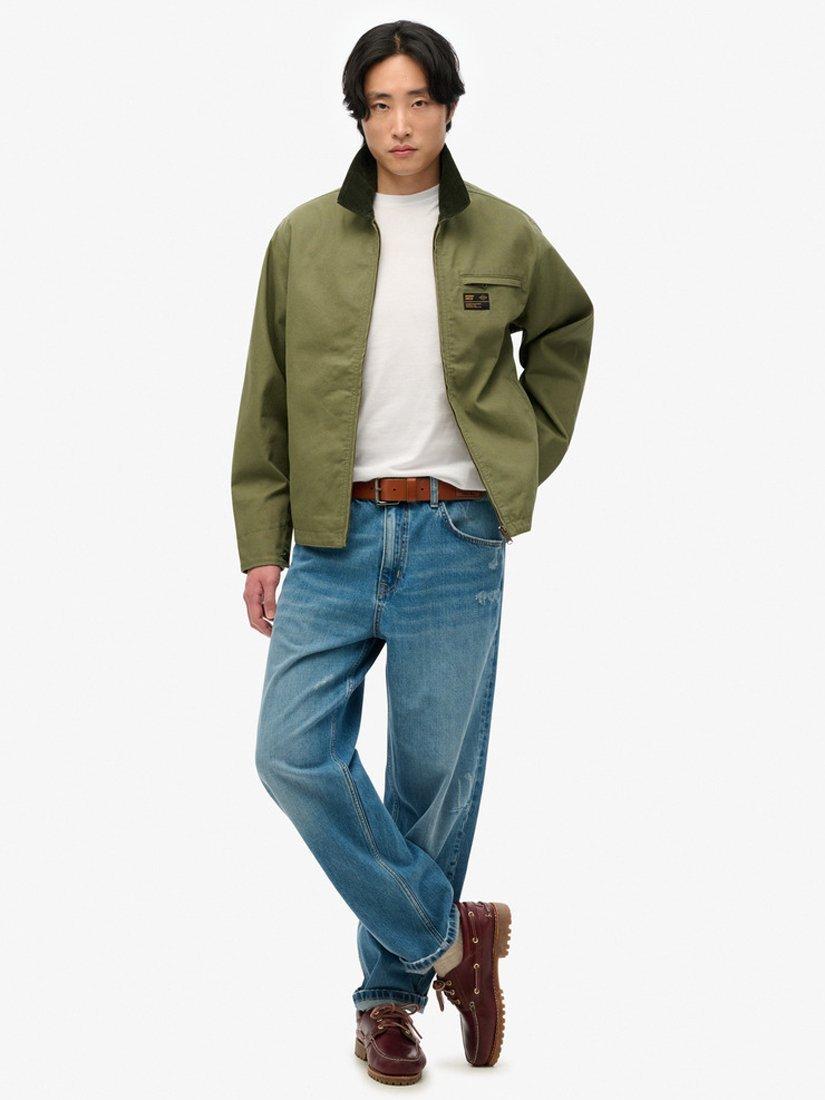 Product image 3 of 6, which shows Superdry Cord Collar Ranch Jacket, Dusty Olive Green, S