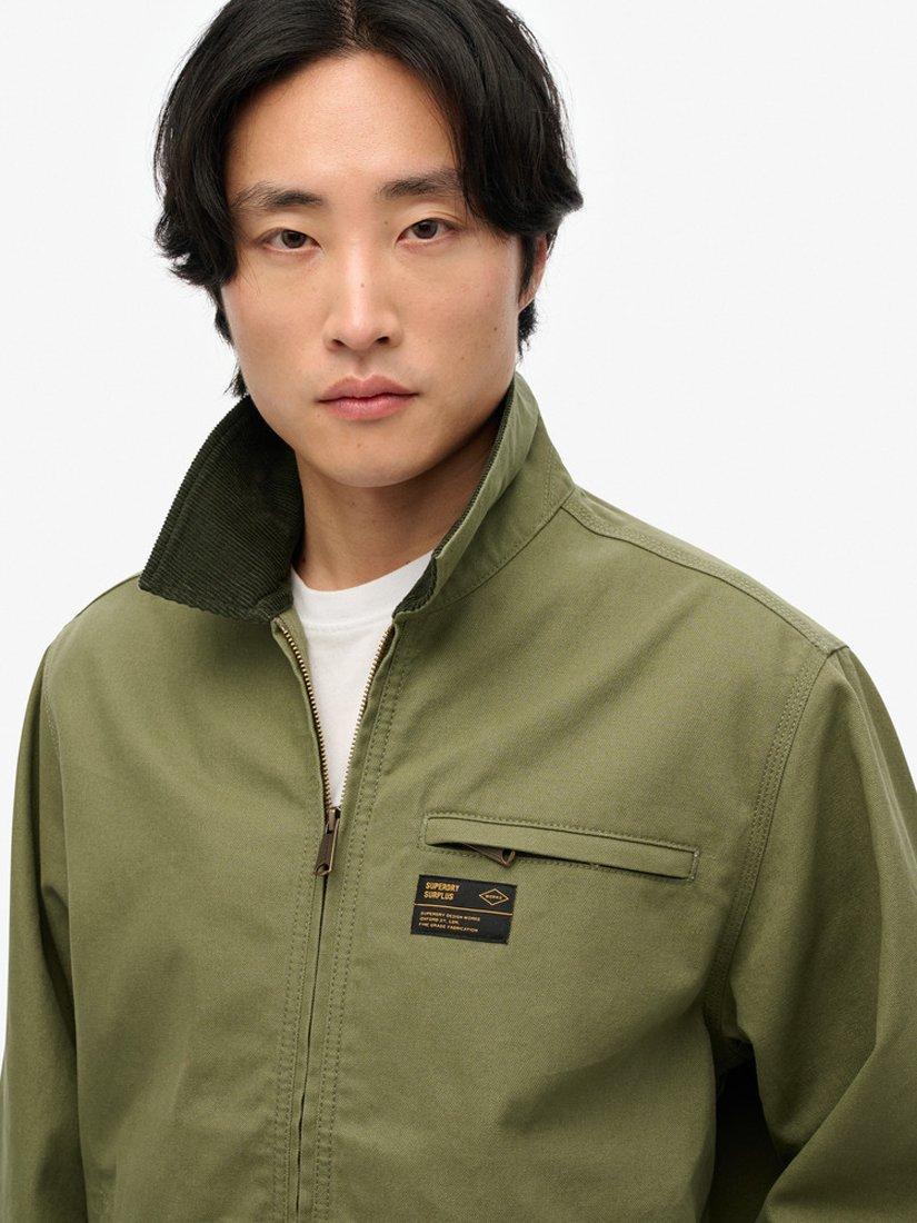 Product image 5 of 6, which shows Superdry Cord Collar Ranch Jacket, Dusty Olive Green, S