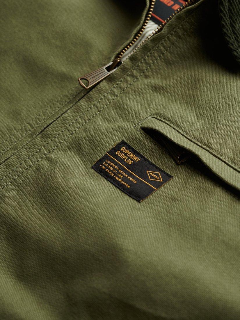 Product image 6 of 6, which shows Superdry Cord Collar Ranch Jacket, Dusty Olive Green, S