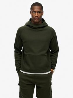 Superdry Tech Logo Loose Hoodie, Olive Green