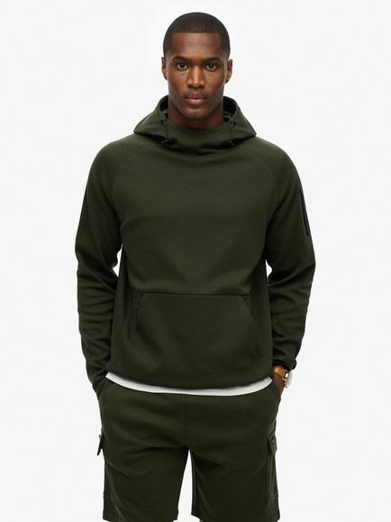 Superdry Tech Logo Loose Hoodie, Olive Green