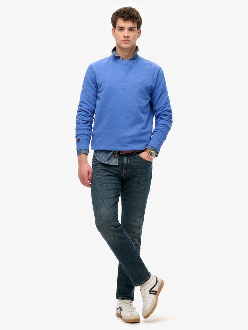 Product image 3 of 4, which shows Superdry Essential Logo Crew Sweatshirt, Chambray Blue, S