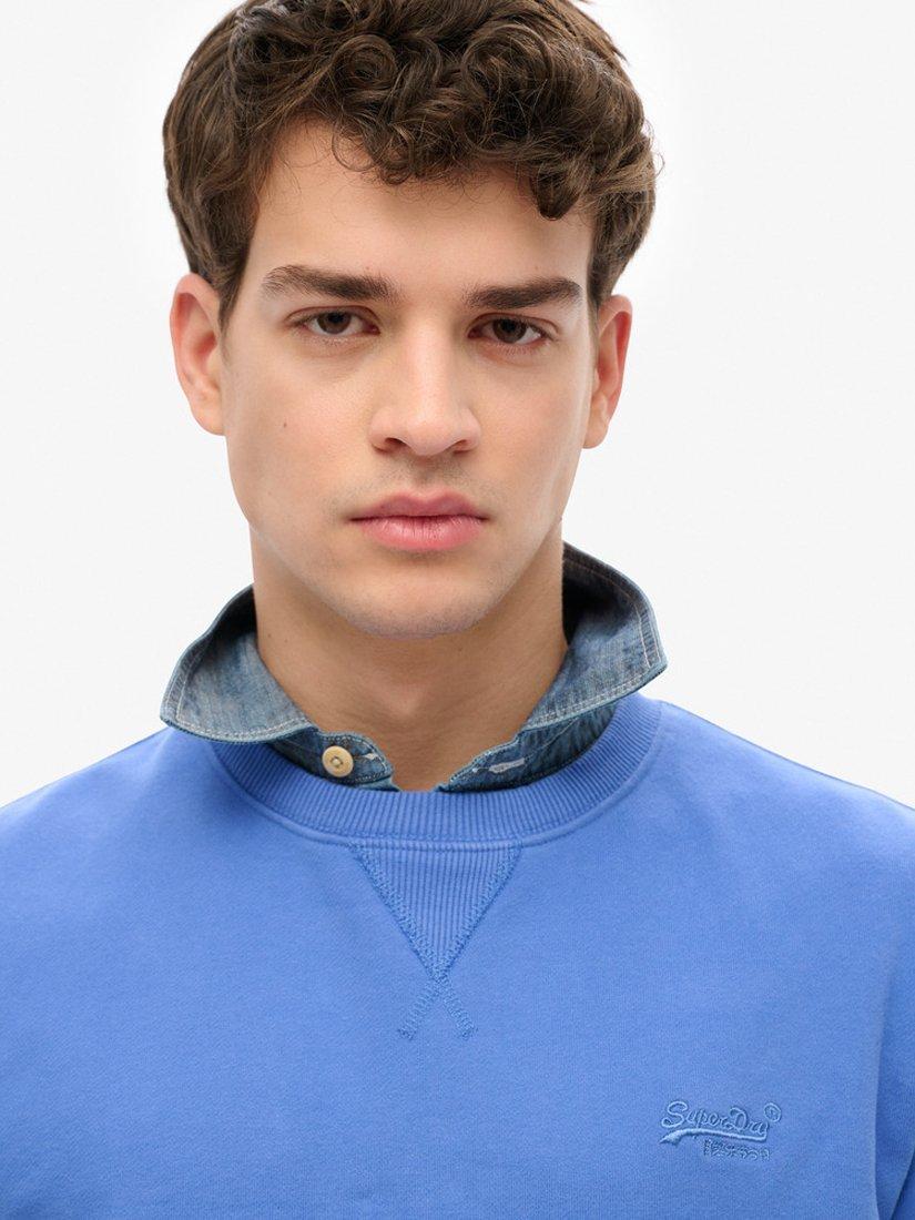 Product image 4 of 4, which shows Superdry Essential Logo Crew Sweatshirt, Chambray Blue, S