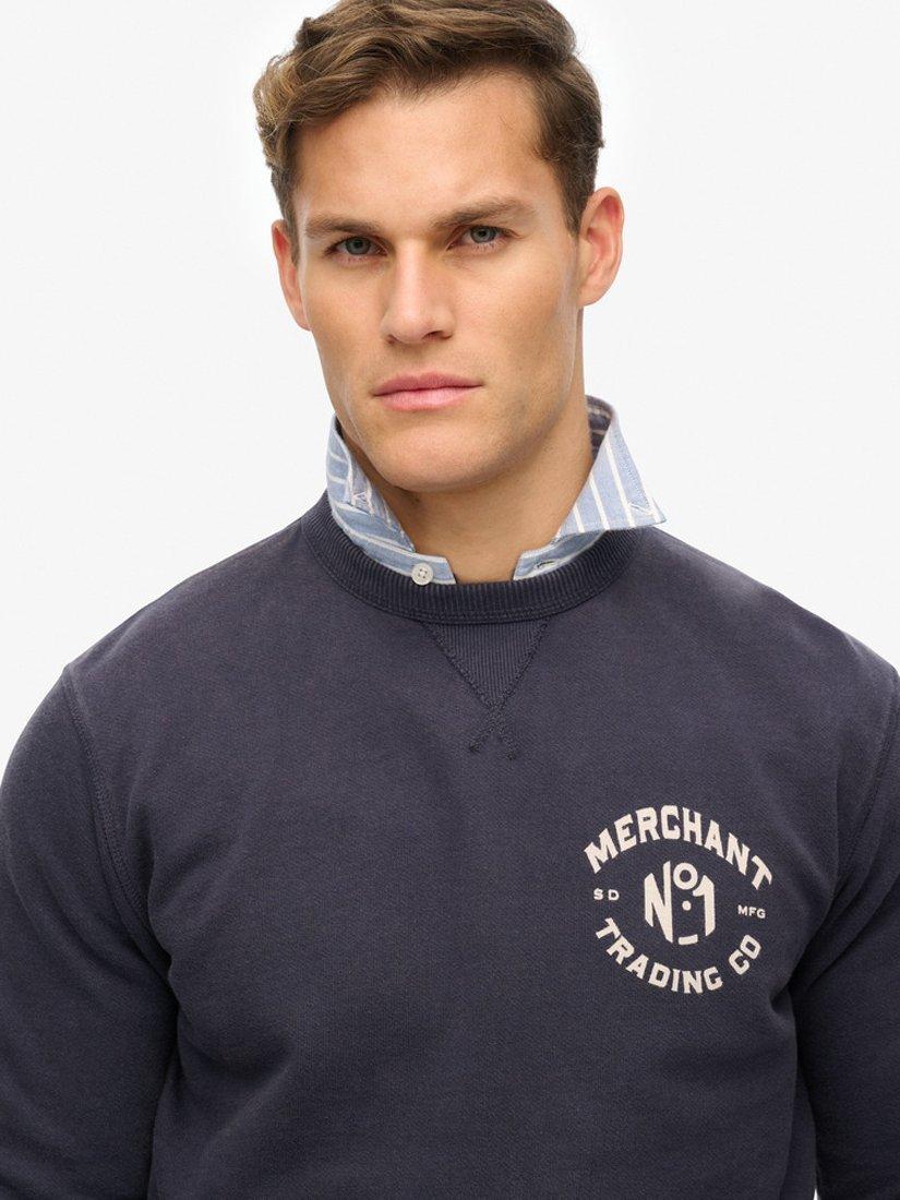 Product image 4 of 5, which shows Superdry Cotton Merchant Store Collection Graphic Sweatshirt, French Navy, S