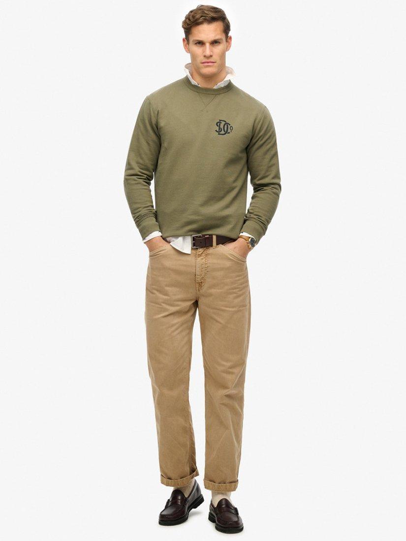 Product image 3 of 4, which shows Superdry Merchant Store Sweatshirt, Dusty Olive Green, S