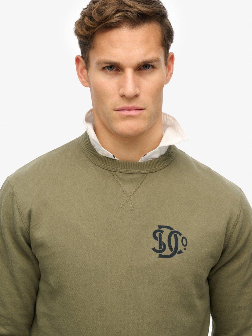 Product image 4 of 4, which shows Superdry Merchant Store Sweatshirt, Dusty Olive Green, S