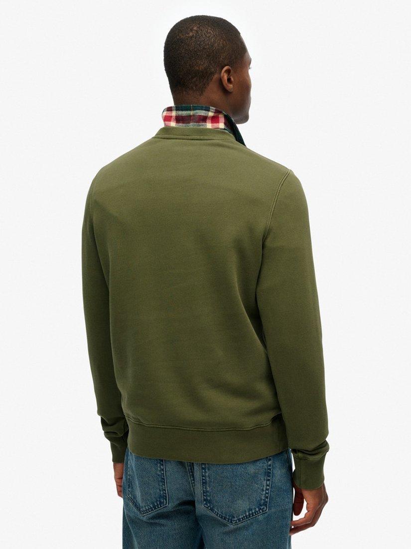 Product image 2 of 5, which shows Superdry Micro Logo Crew Sweatshirt, Olive Night Green, S
