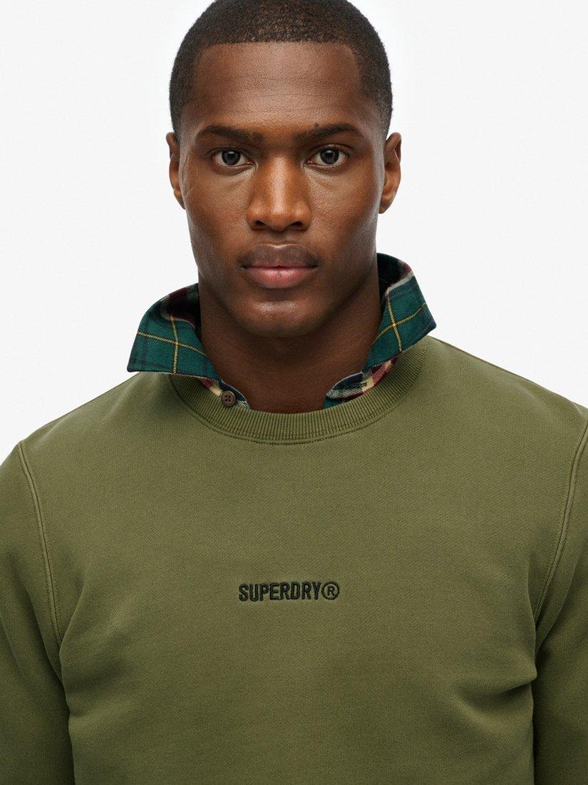 Product image 4 of 5, which shows Superdry Micro Logo Crew Sweatshirt, Olive Night Green, S