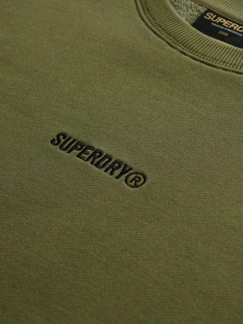 Product image 5 of 5, which shows Superdry Micro Logo Crew Sweatshirt, Olive Night Green, S