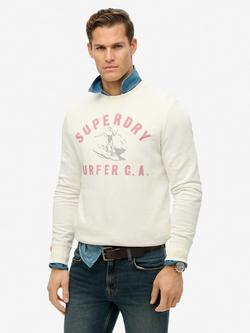 Superdry Cotton Logo Sweatshirt, Cream