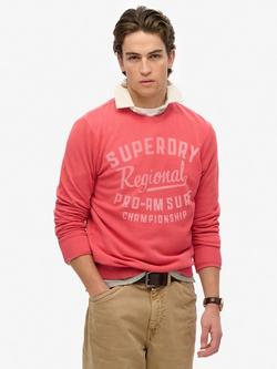 Superdry Cotton Logo Sweatshirt, Baked Apple Red
