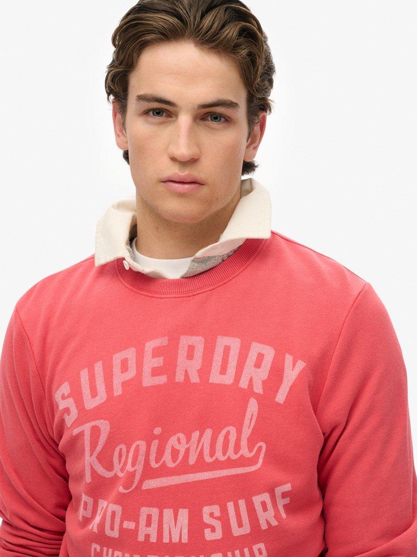 Product image 4 of 5, which shows Superdry Cotton Logo Sweatshirt, Baked Apple Red, S