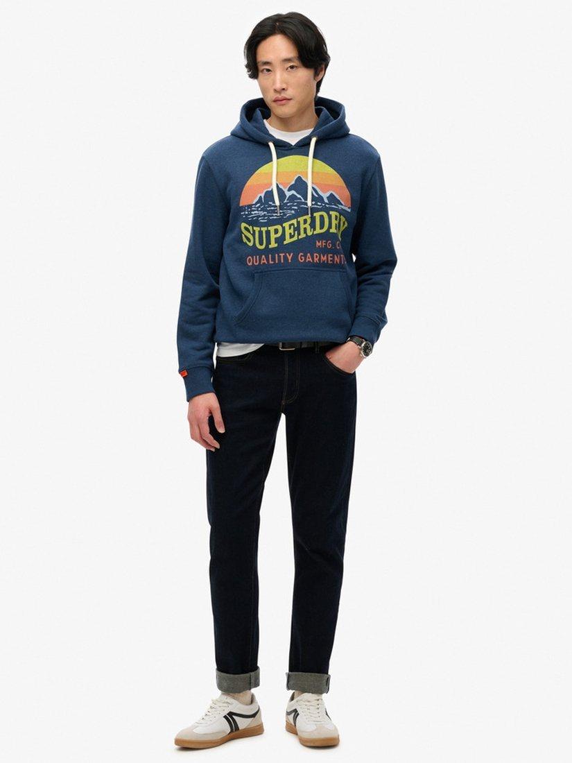 Product image 3 of 5, which shows Superdry Logo Great Outdoors Hoodie, Deep Indigo Grit, S