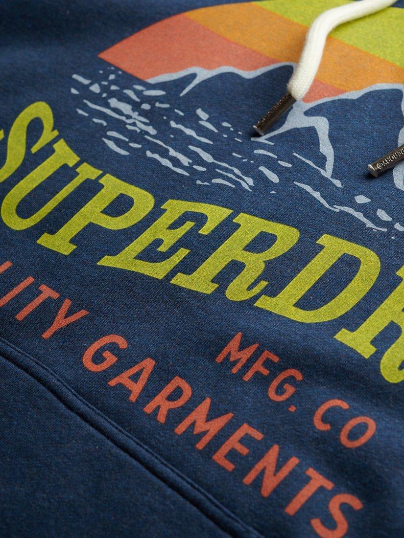 Product image 5 of 5, which shows Superdry Logo Great Outdoors Hoodie, Deep Indigo Grit, S