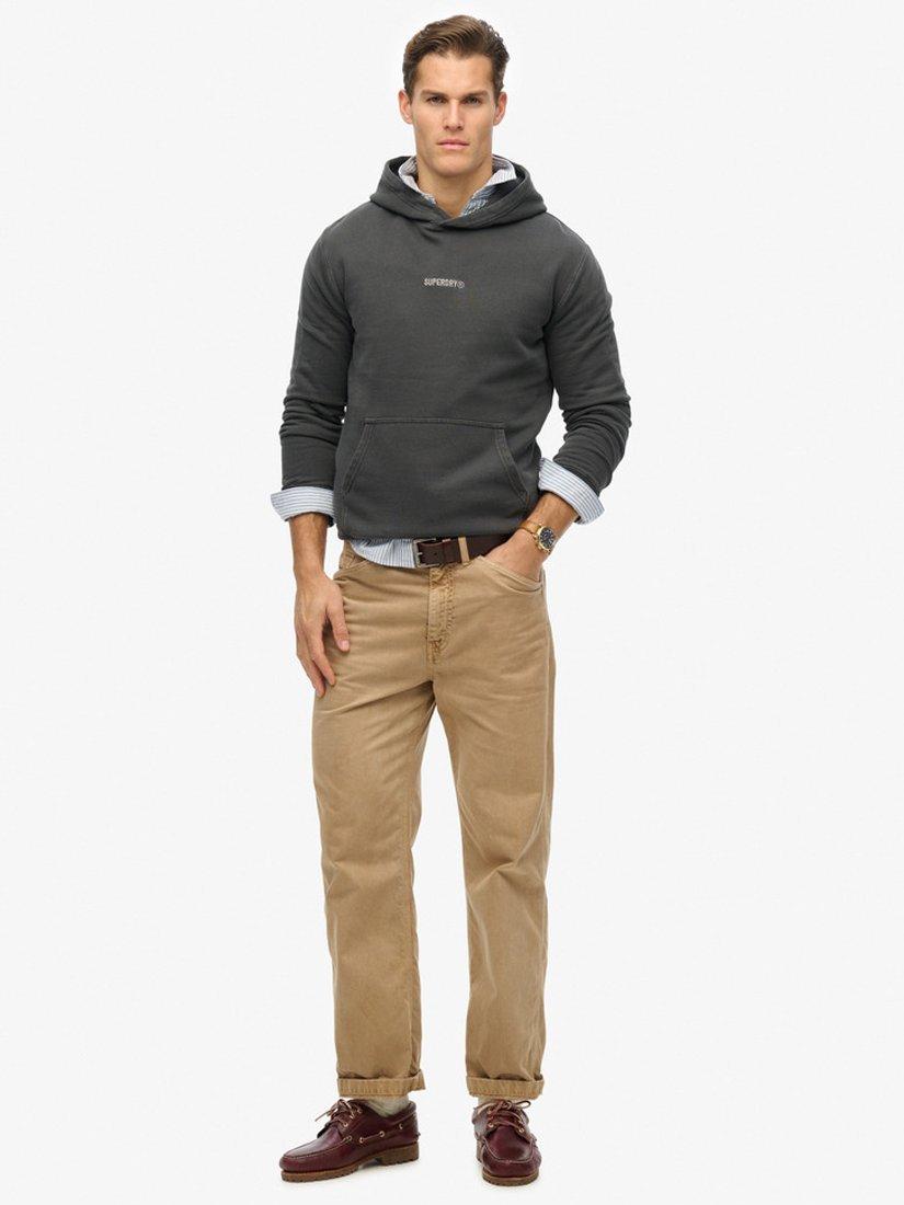 Product image 3 of 5, which shows Superdry Signature Embroidered Text Hoodie, Washed Black, S