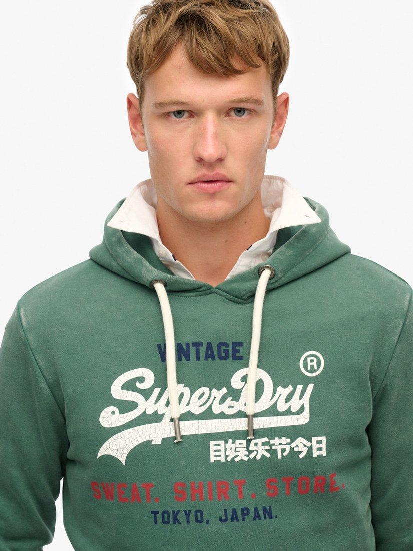 Product image 4 of 5, which shows Superdry Signature Vintage Logo Hoodie, International Pine, S
