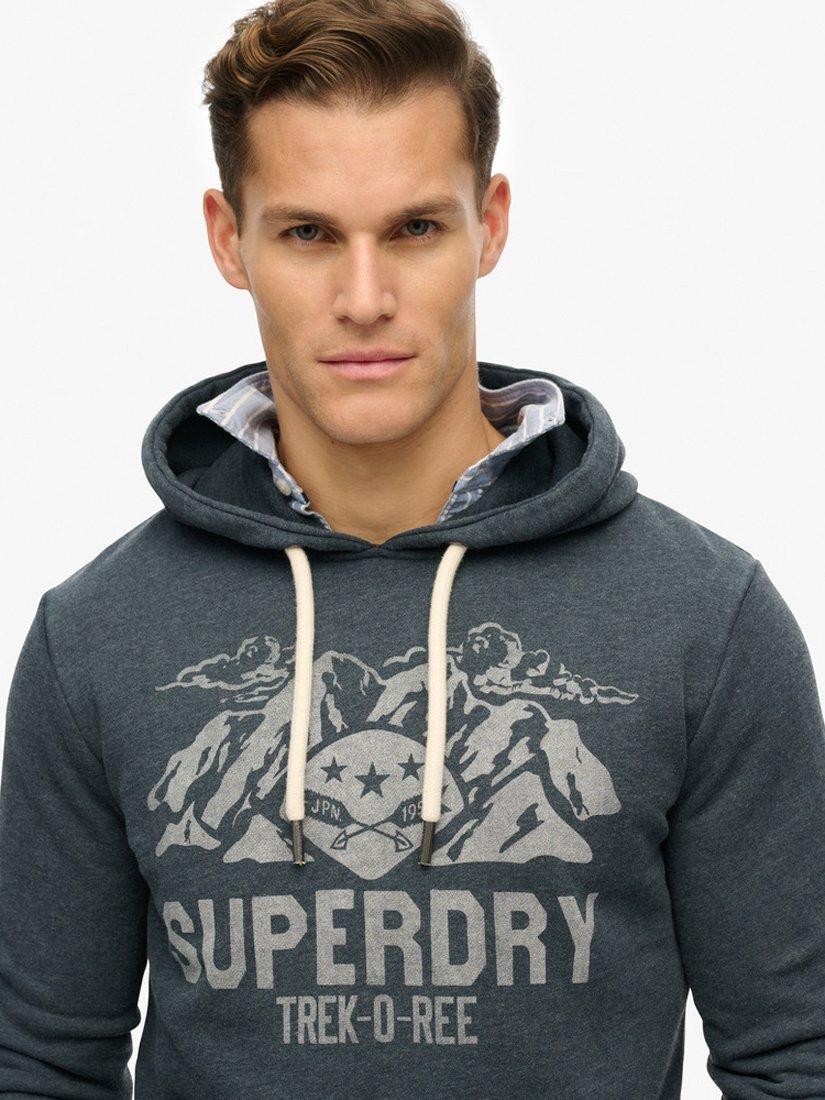 Product image 4 of 5, which shows Superdry Cotton Logo Outdoor Graphic Hoodie, Eclipse Navy Marl, S