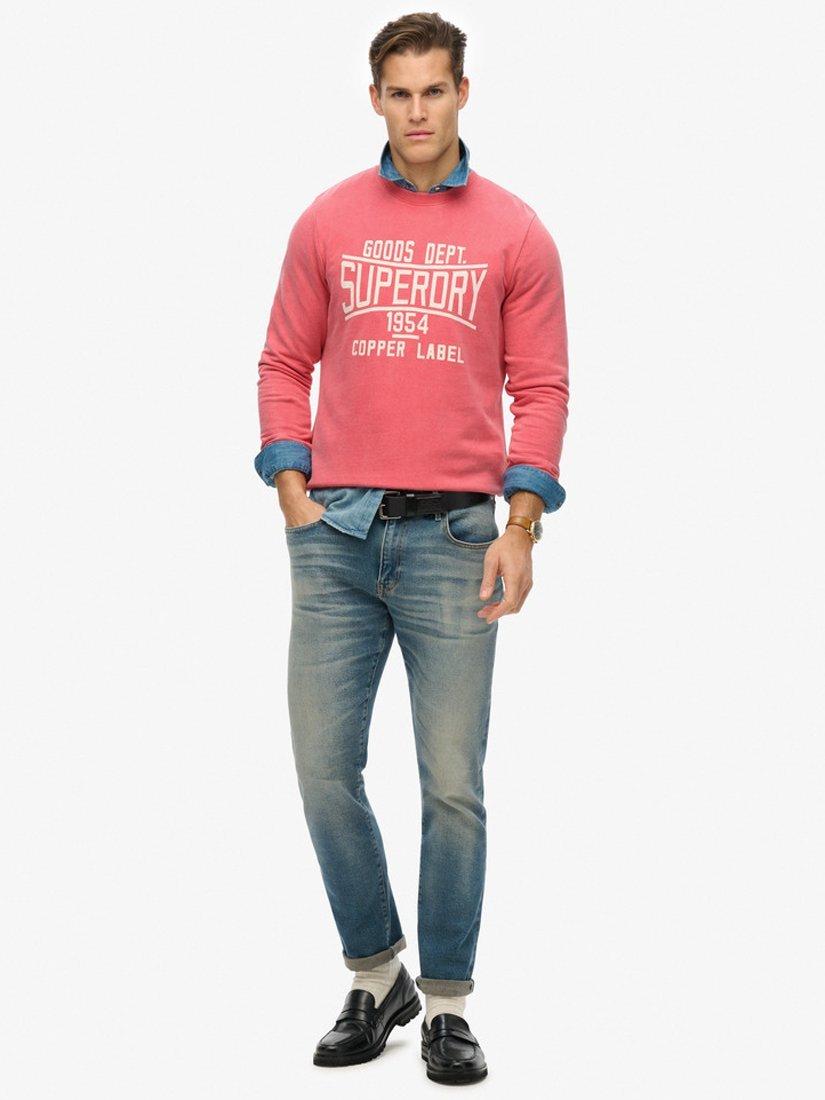 Product image 3 of 5, which shows Superdry Cotton Logo Vintage Wash Sweatshirt, Soda Pop Red, S