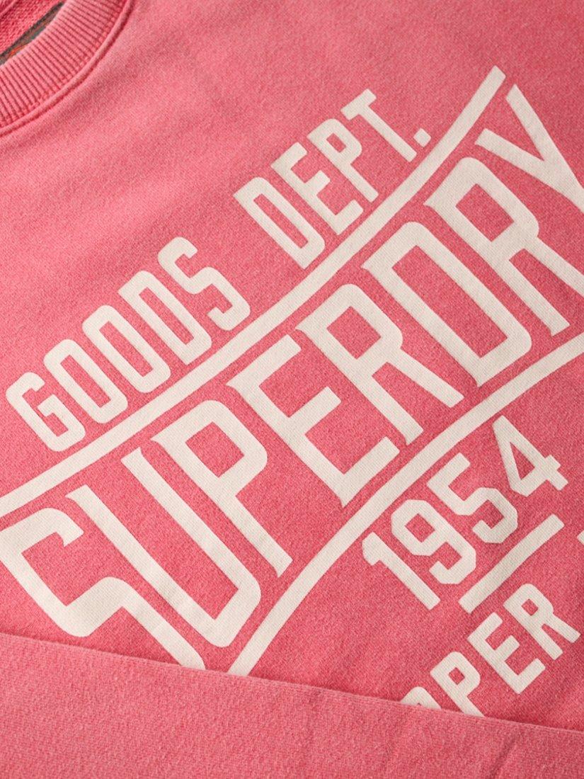 Product image 5 of 5, which shows Superdry Cotton Logo Vintage Wash Sweatshirt, Soda Pop Red, S