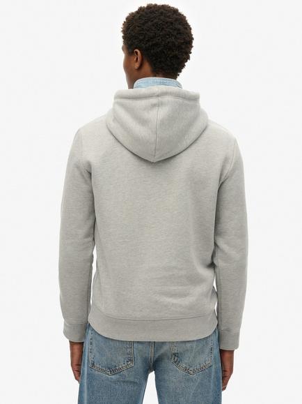 Superdry Vintage Logo Heritage Relaxed Hoodie, College Grey Marl - view 2, College Grey Marl