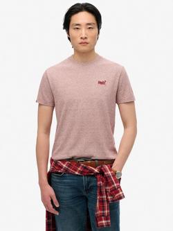 Superdry Essential Logo Cotton T-Shirt, Cherry Red Feeder