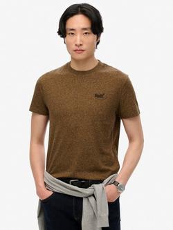 Superdry Essential Logo Cotton T-Shirt, Bronzed Brown Grit