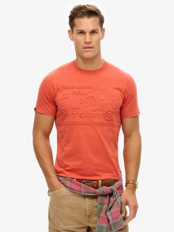 Superdry Workwear Embossed Logo T-Shirt, Paprika Red Marl, Paprika Red Marl
