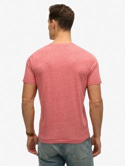 Superdry Cotton Marl Vintage Logo T-Shirt - view 2, Mid Red Grit