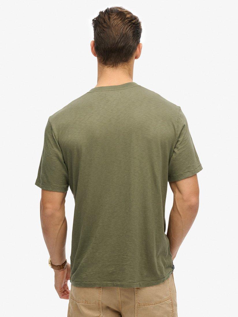 Product image 2 of 5, which shows Superdry Cotton Merchant Store Collection Graphic T-Shirt, Dusty Olive Green, S