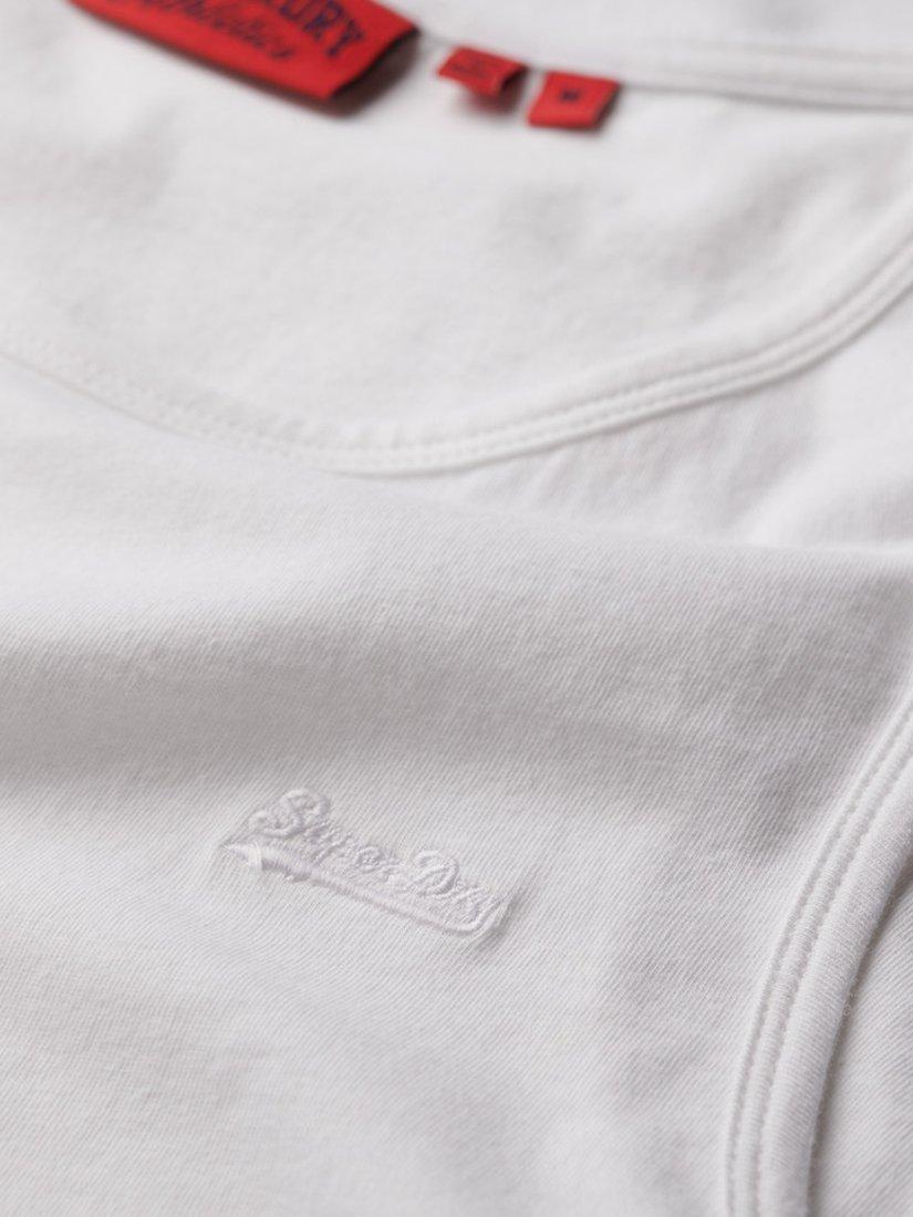 Product image 6 of 6, which shows Superdry Organic Cotton Essential Logo Vest Top, Optic, S