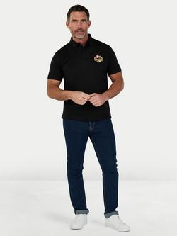 Raging Bull Cotton Regular Fit Short Sleeve Classic Crest Polo Shirt, Black - view 2, Black