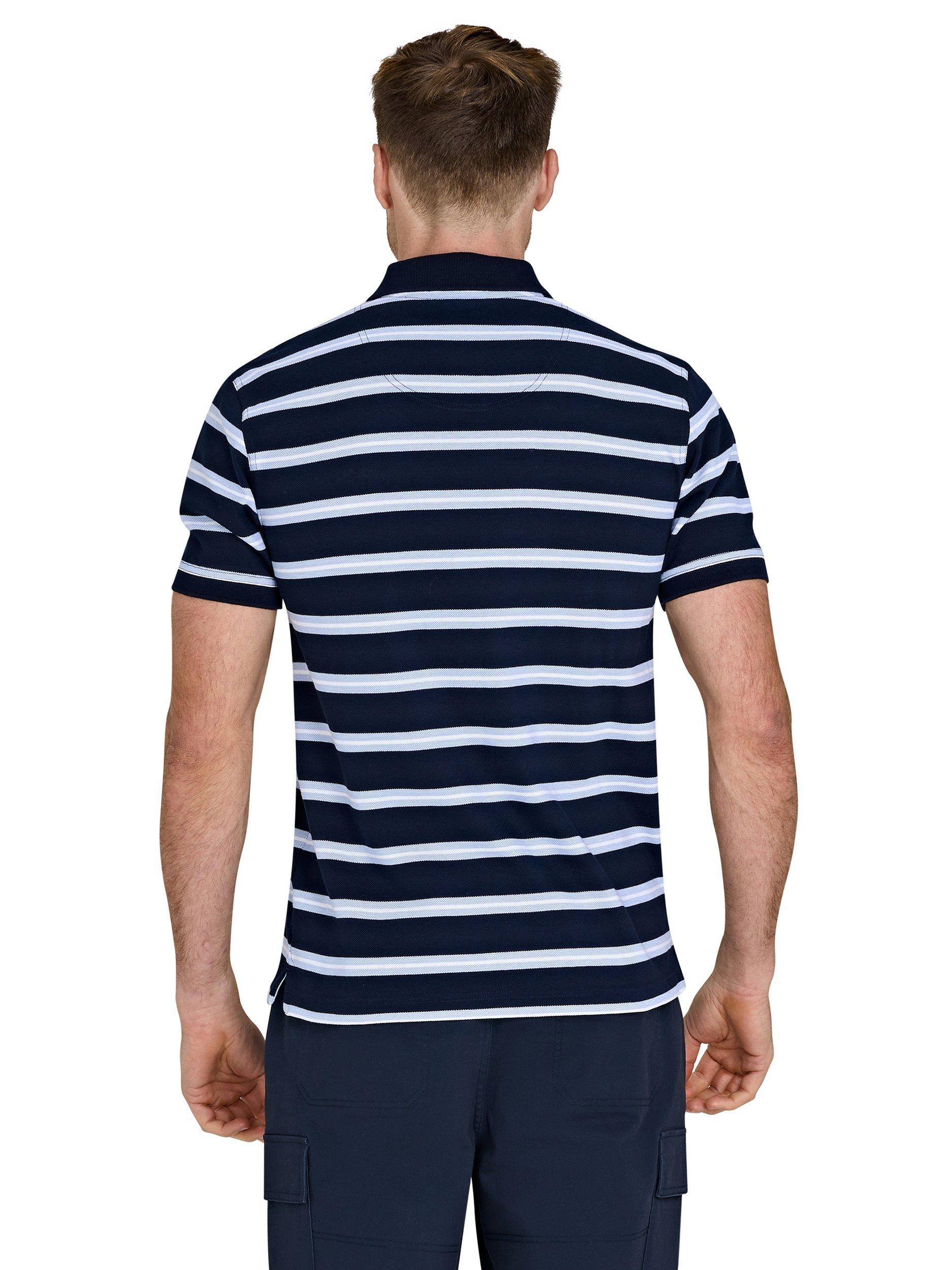 Product image 3 of 7, which shows Raging Bull Classic Triple Stripe Birdseye Polo Shirt, Navy/Multi, S