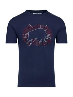 Raging Bull Outburst Union Jack Bull T-Shirt, Navy - view 2, Navy