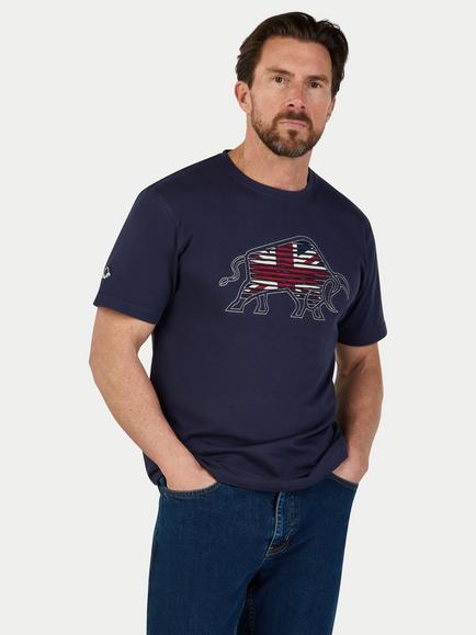 Raging Bull Slash Bull T-Shirt, Navy