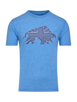Raging Bull Union Jack Bull T-Shirt, Denim Blue - view 2, Denim Blue