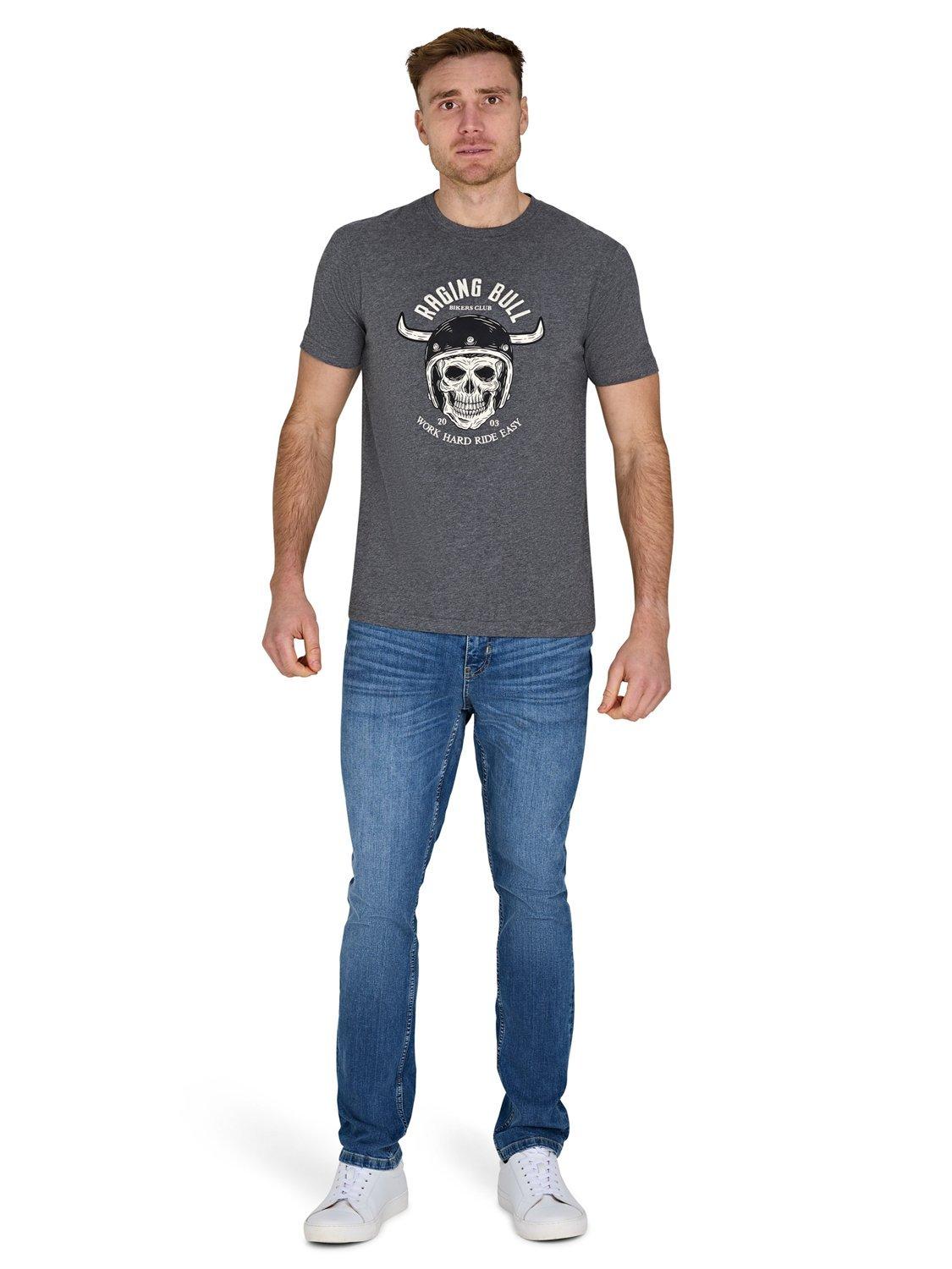 Product image 6 of 6, which shows Raging Bull Work Hard Ride Easy T-Shirt, Charcoal, S