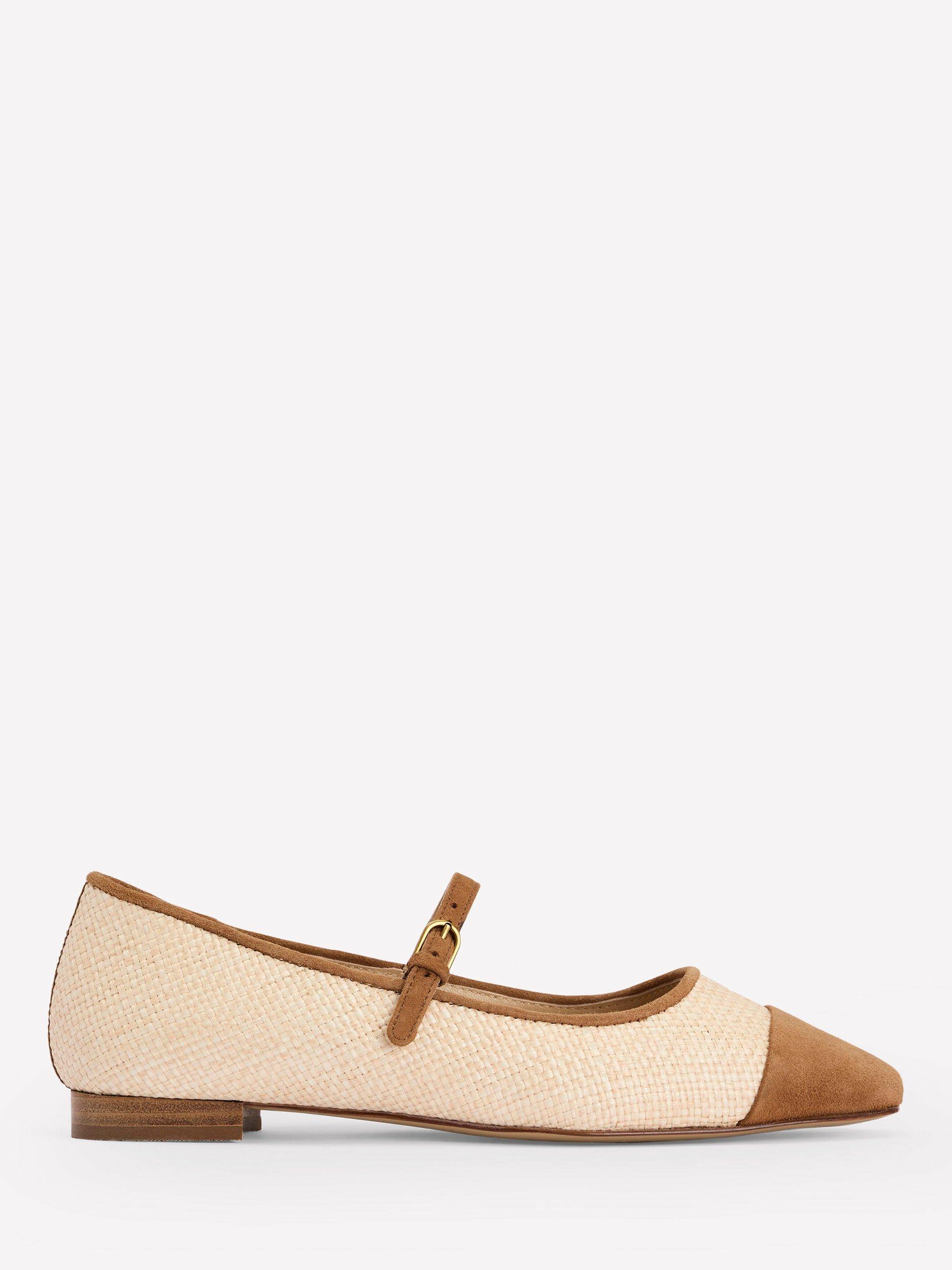 Product image 1 of 5, which shows Boden Penelope Mary Jane Pumps, Natural, 5