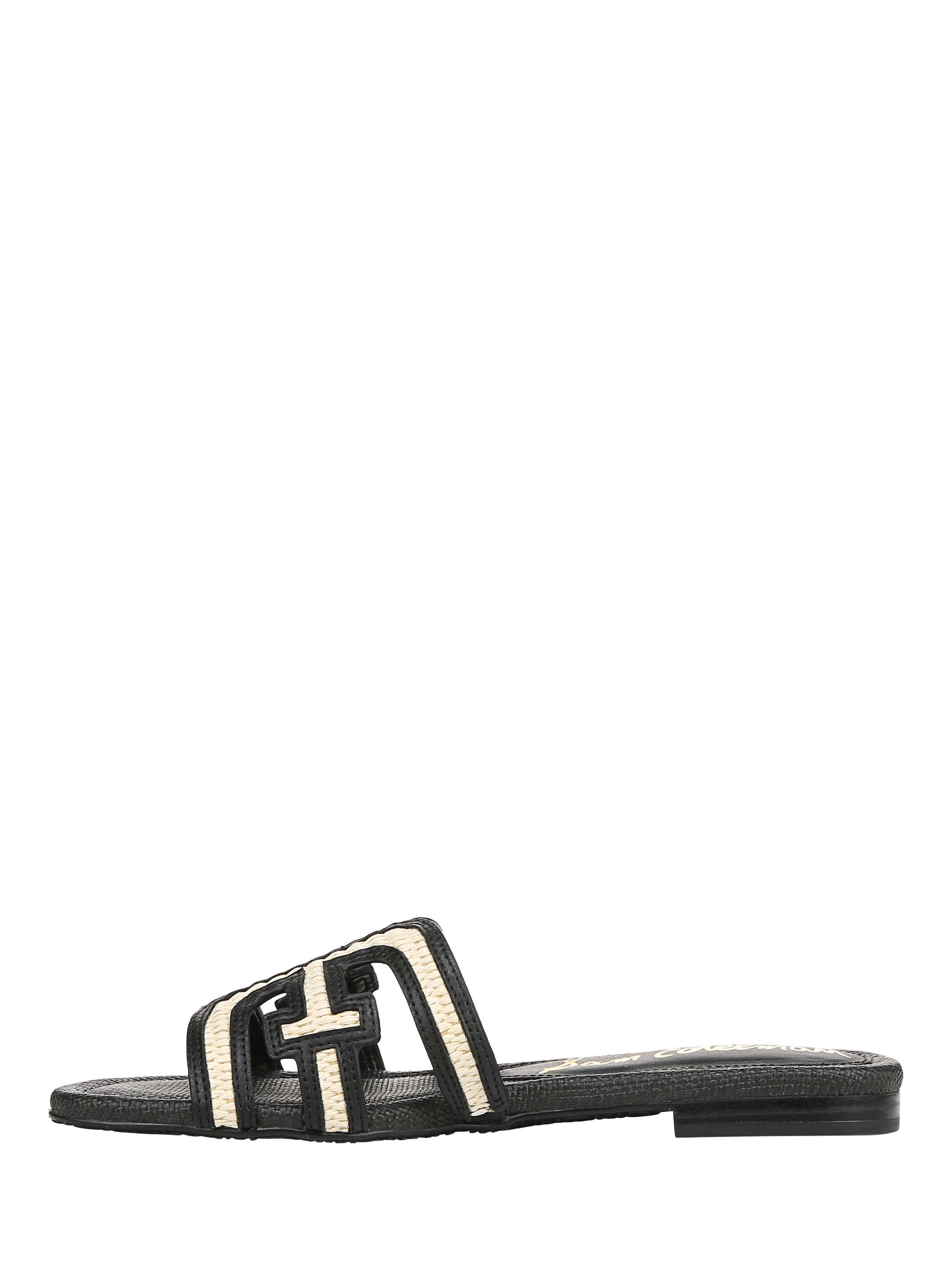 Product image 2 of 6, which shows Sam Edelman Bay Contrast Woven Sliders, Black, 3