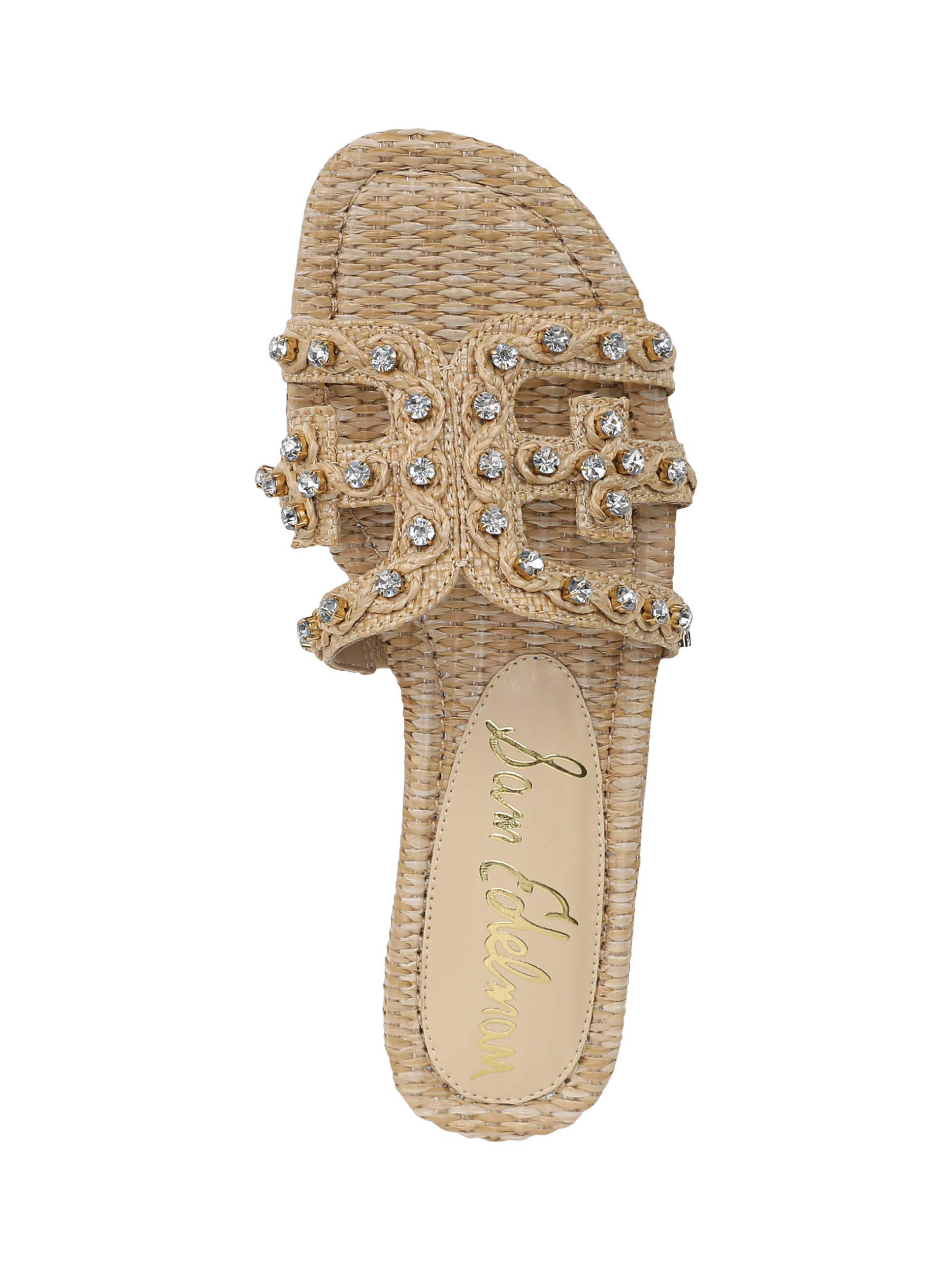 Product image 3 of 6, which shows Sam Edelman Bay Jewel Embellished Slider Sandals, Bleached Beechwood, 3