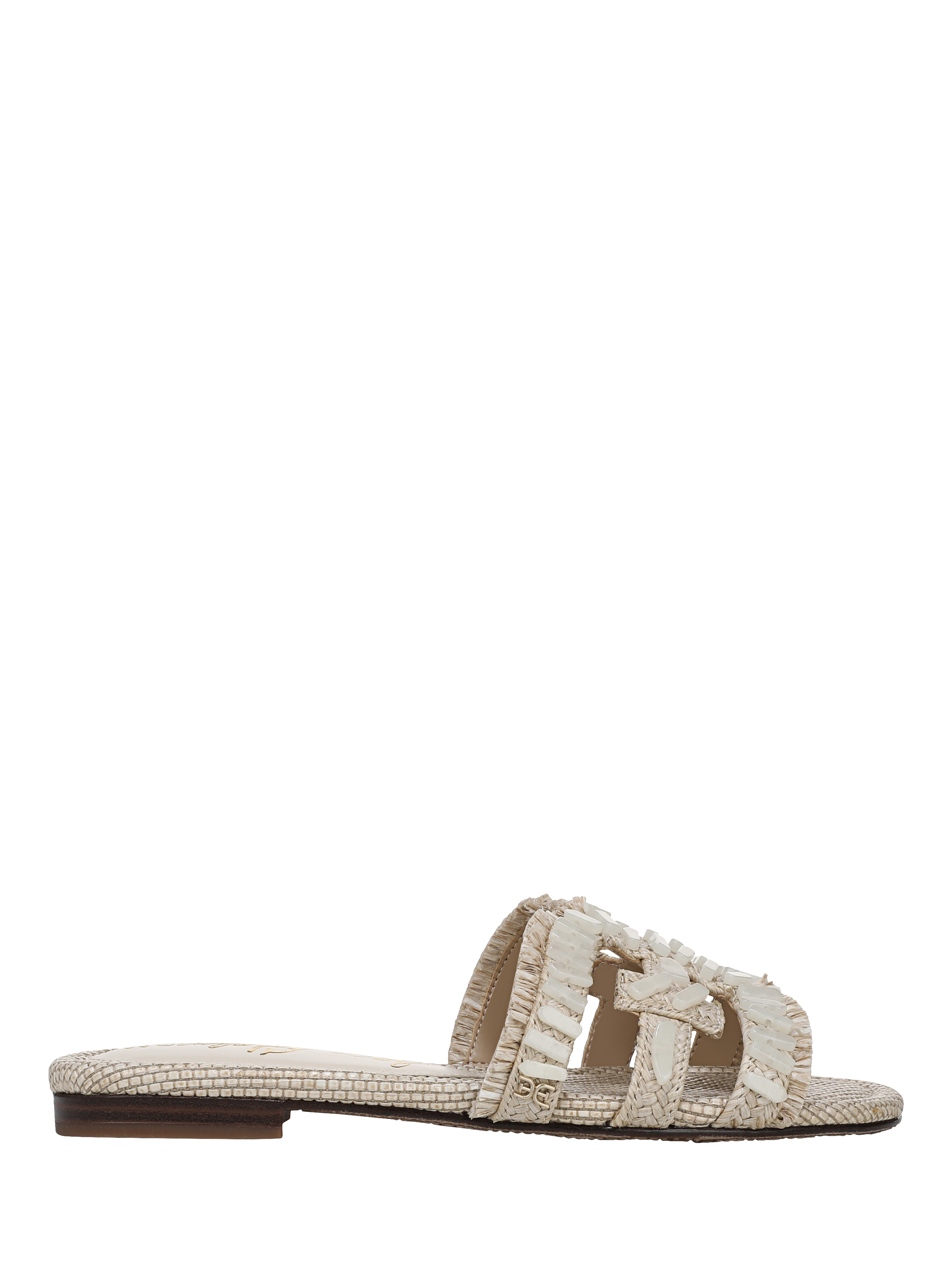 Product image 1 of 6, which shows Sam Edelman Bay Stone Woven Bead Slider Sandals, Neutral, 3