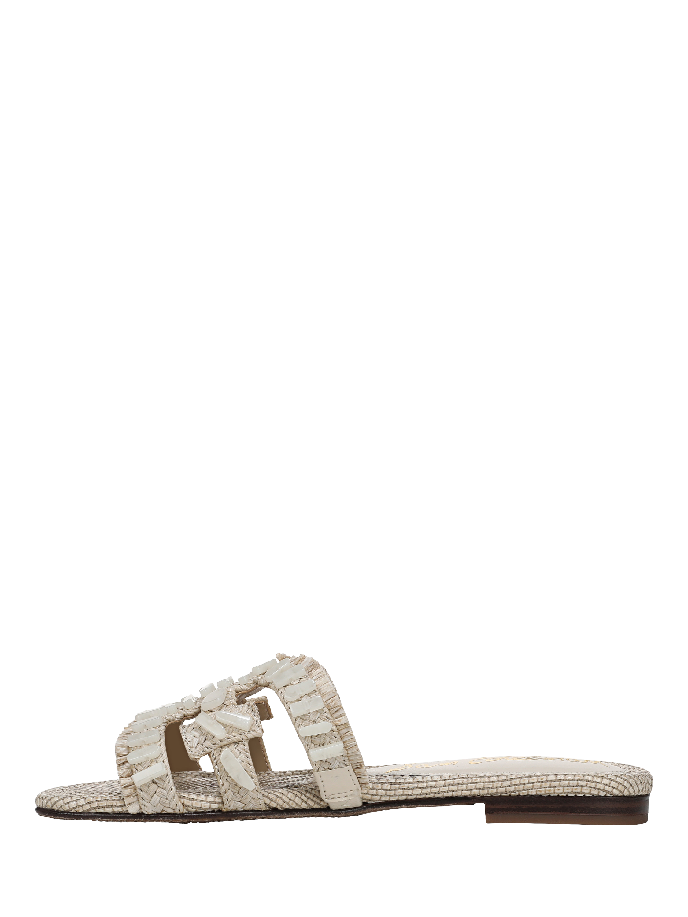 Product image 2 of 6, which shows Sam Edelman Bay Stone Woven Bead Slider Sandals, Neutral, 3