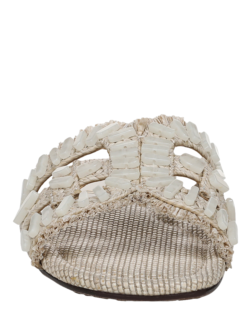 Product image 4 of 6, which shows Sam Edelman Bay Stone Woven Bead Slider Sandals, Neutral, 3