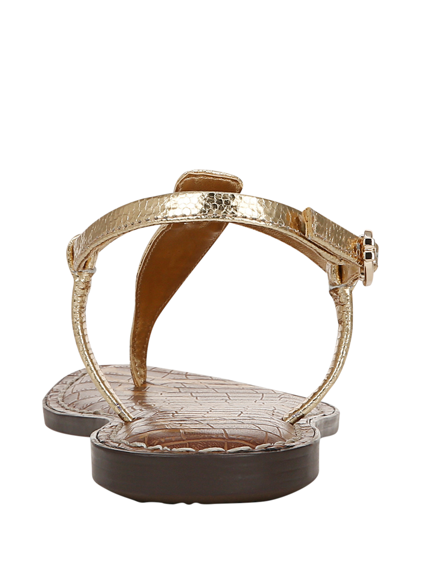 Product image 5 of 6, which shows Sam Edelman Gigi Thong Sandal, Amber Gold Metallic, 3