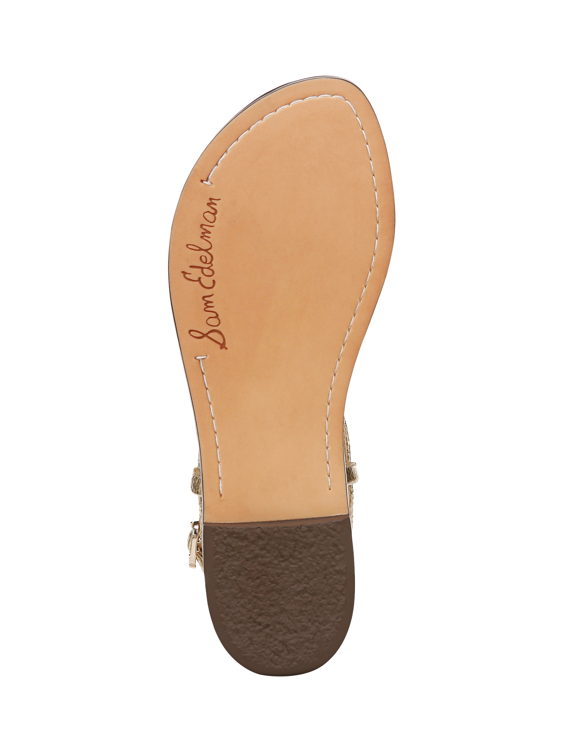 Product image 6 of 6, which shows Sam Edelman Gigi Thong Sandal, Amber Gold Metallic, 3